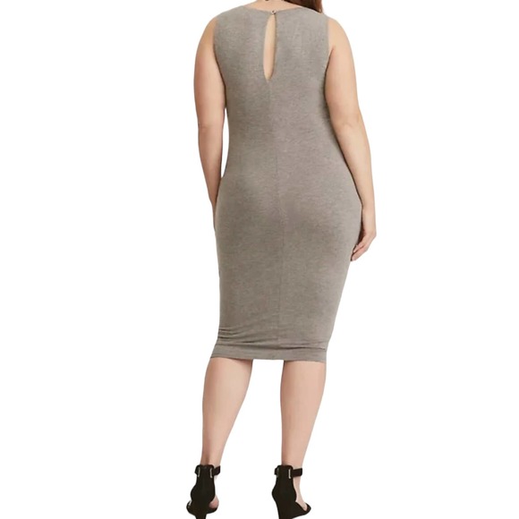 Torrid Gathered Waist Bodycon MIDI Jersey Dress 2x - Picture 2 of 11